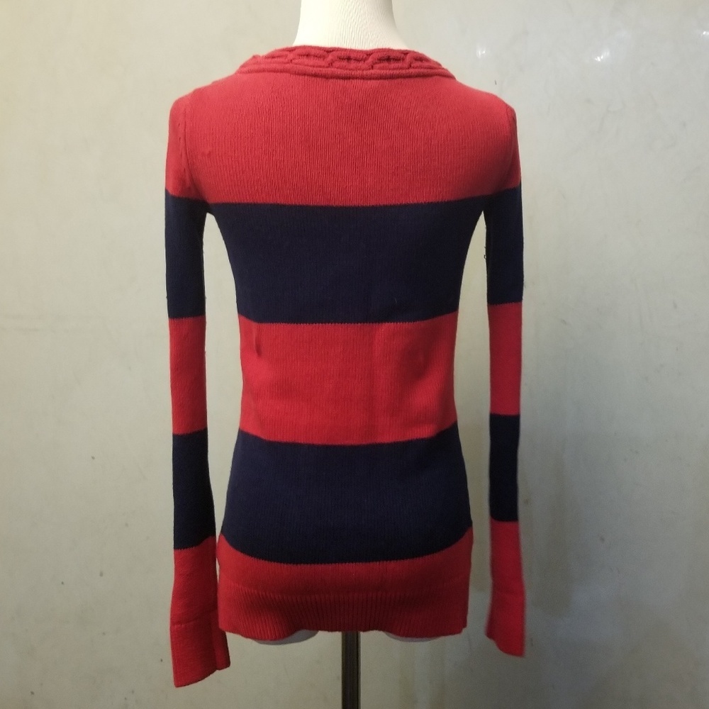 Nautica cable knit cable detail striped sweater women's size XS (Q4) - Picture 5 of 5